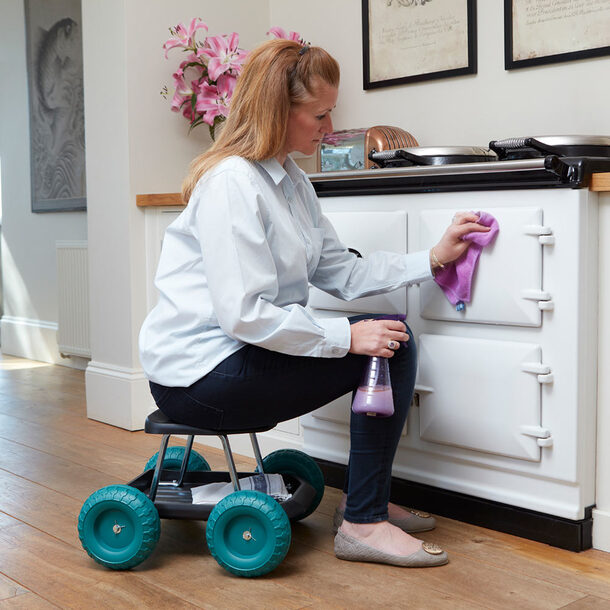 Rolling Utility Stool with Storage Tray